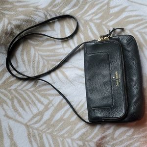 EUC Black Kate Spade fold over crossbody with pink inside